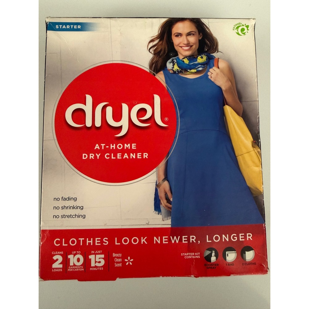 Dryel At-Home Dry Cleaner Starter Kit Breezy Clean Scent 2 Loads 10 Garments